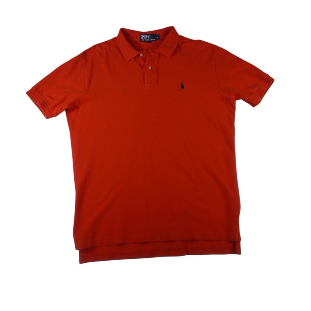 Polo Ralph Lauren Men's Orange Short Sleeve Polo Shirt Blue Pony Classic Fit